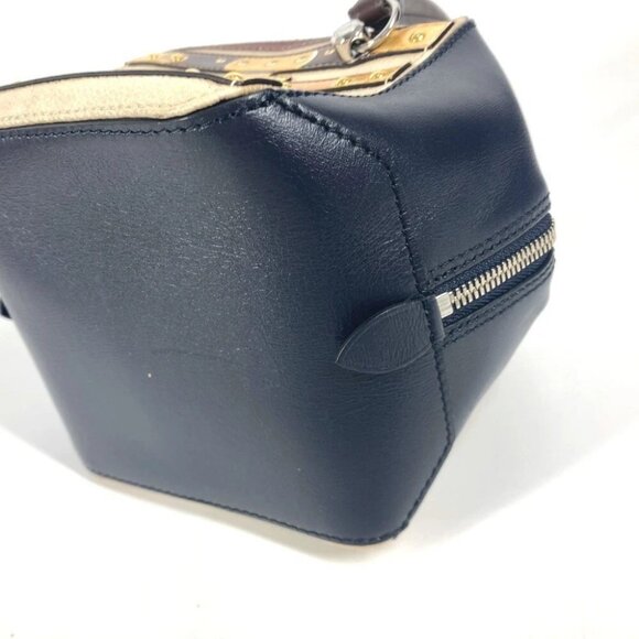 LOUIS VUITTON M52350 Trompe l'oeil Chain 2WAY Shoulder Bag Hand Bag Leather Navy - Picture 4 of 11